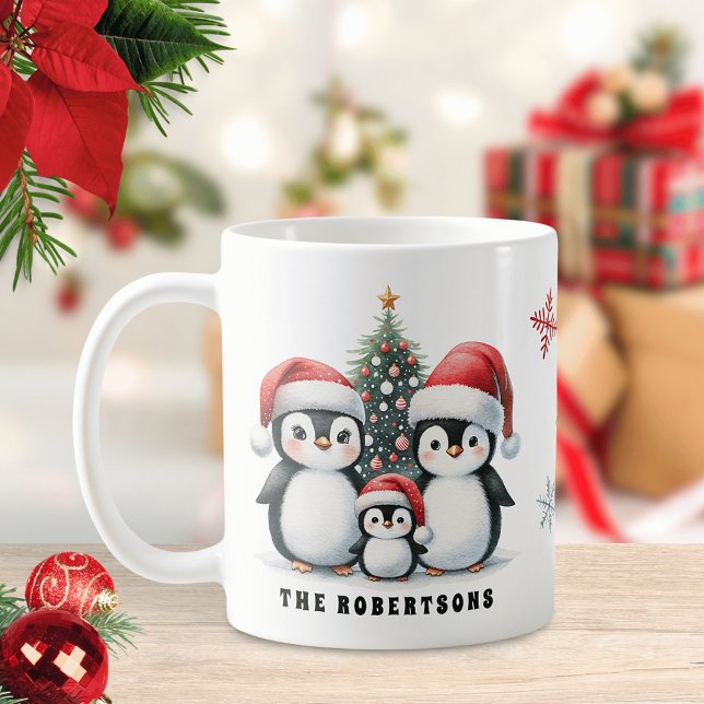 Mug Drôle Penguins Nom de famille Noël (Créateur téléchargé)