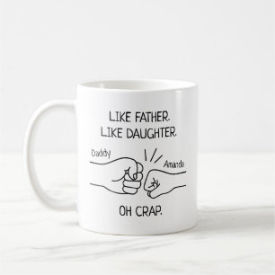 Mug Drôle Père Fille Fist Bump Dessin