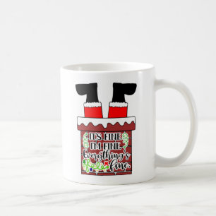 Mug Drôle Père Noël coincé à Chimney Humour de Noël