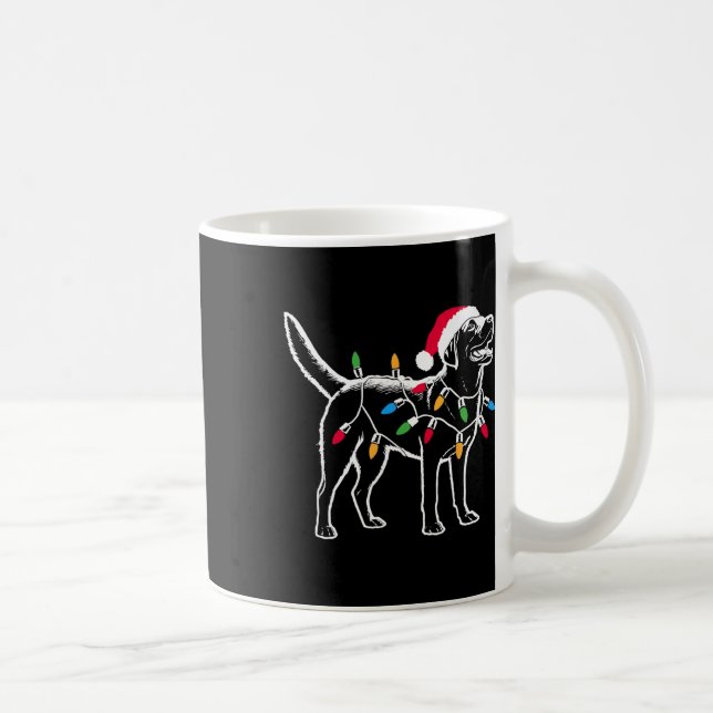 Mug Drôle Père Noël Labrador Retriever Les lumières de (Droite)