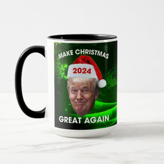 Mug Drôle Père Noël Trump 2024 Rendre Noël super  (Gauche)