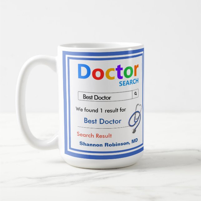 Mug Drôle personnalisé Meilleur cadeau de médecin (Gauche)