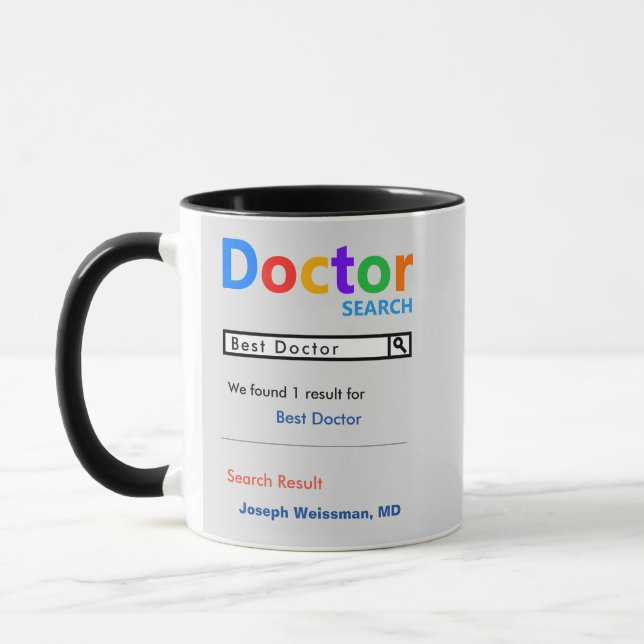 Mug Drôle personnalisé Meilleur cadeau de médecin (Gauche)