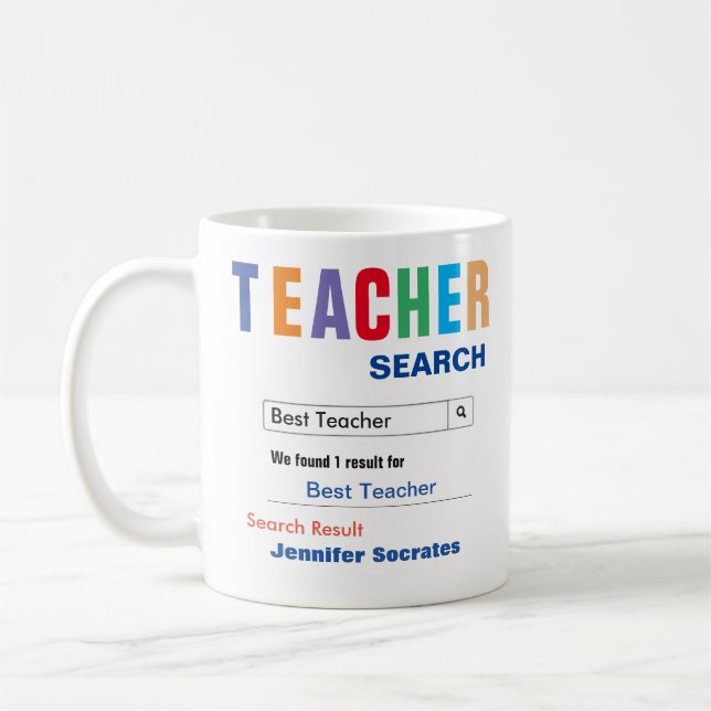 Mug Drôle personnalisé Meilleur cadeau enseignant (Gauche)