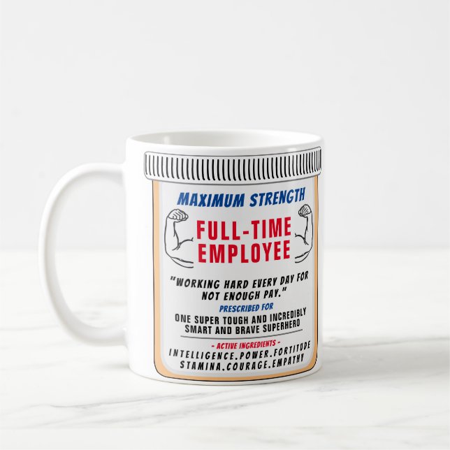 Mug Drôle personnalisé Meilleur employé Cadeau Café Mu (Gauche)