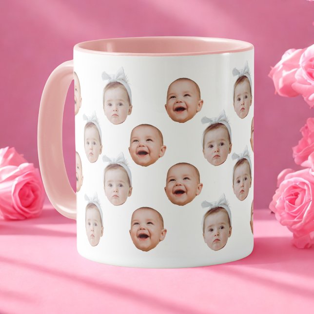 Mug Drôle personnalisé photo mignon visage bébé visage (Créateur téléchargé)