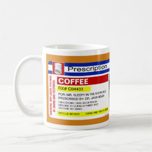 Mug Drôle Personnalisé Prescription Personnalisée Café