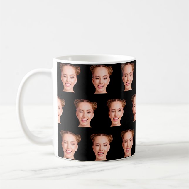 Mug Drôle Personnalisé Visage Coupé Femmes Photo (Gauche)