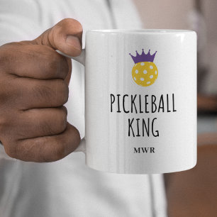Mug Drôle Pickleball King, Monogramme Personnalisé Nom