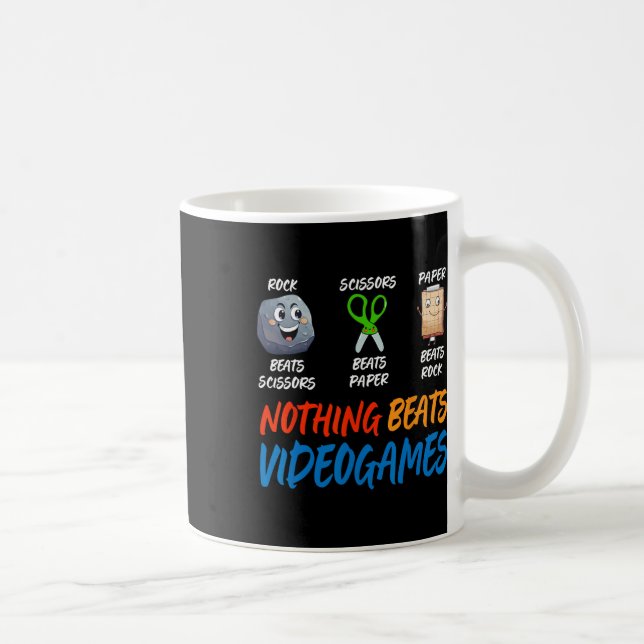 Mug Drôle Pierre Feuille Ciseaux Rien Ne Bat Les Jeux  (Droite)