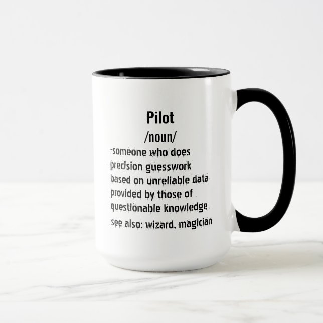 Mug drôle Pilote Définition cadeaux pour hommes femmes (Droite)