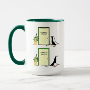 Mug Drôle Pingouin A La Chirurgie Cosmétique Caricatur