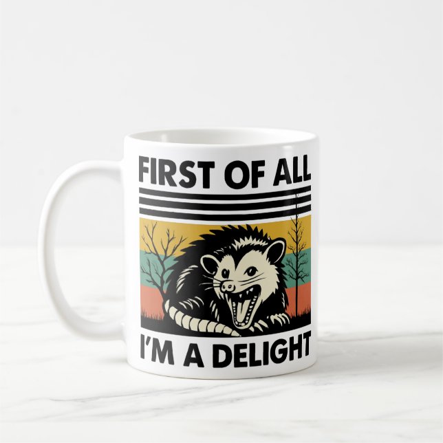 Mug Drôle Possum Citation - Tout d'abord je suis un Ca (Gauche)