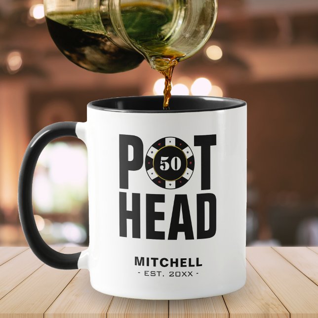 Mug Drôle Pot-Head Humour Poker (Funny Poker Humor Pot Head Mug
)