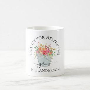 Mug Drôle pot plante "Merci pour m'aider à grandir"
