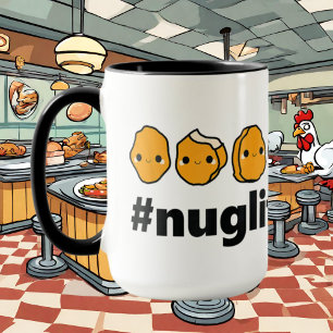Mug drôle poulet nugget vie ajouter monogramme