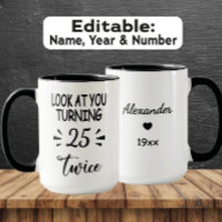 Mug drôle pour 50e anniversaire – Nom personnalisé