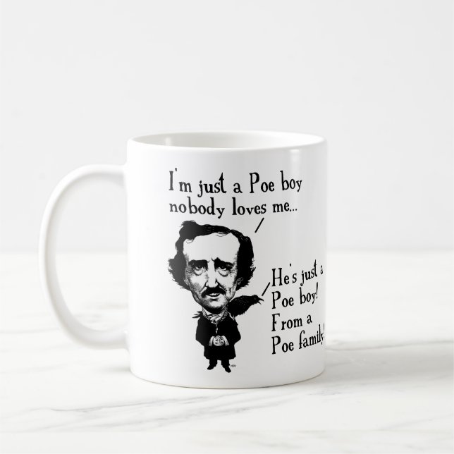 Mug drôle pour garçon Edgar Allan Poe ou mug de vo (Gauche)