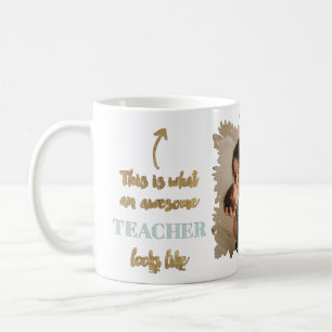 Mug Drôle professeur citation florale photo menthe or