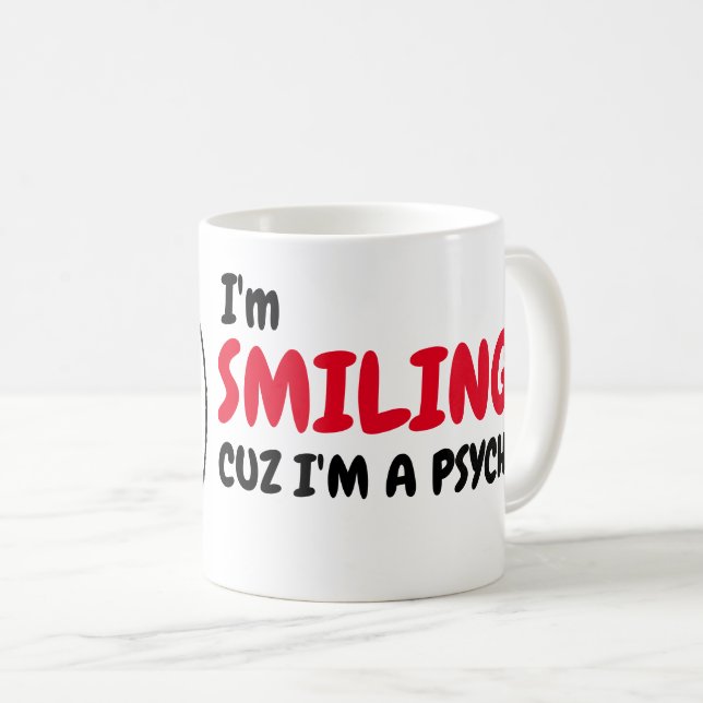 Mug Drôle Psycho Humour Matin café mème (Devant droit)