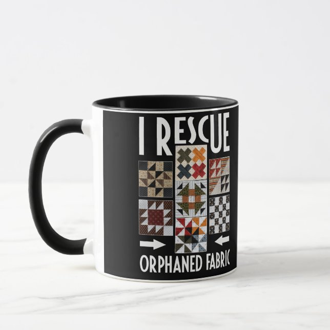 Mug Drôle Quilter Crafting Je Secourt Tissu Orphané (Gauche)