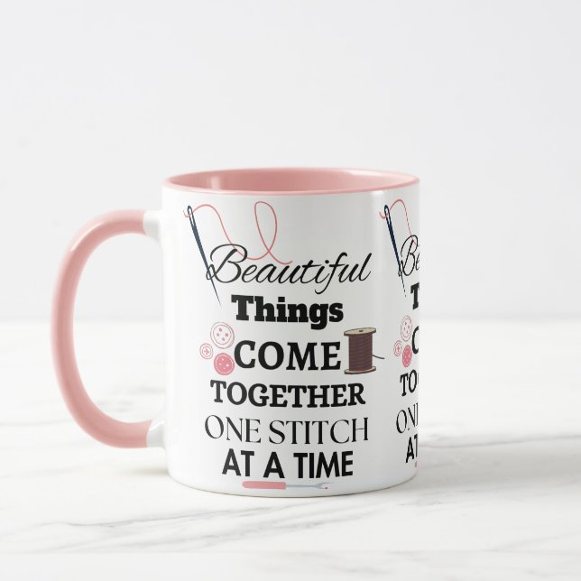 Mug Drôle Quilting - Drôle travail de couture d'amant  (Gauche)