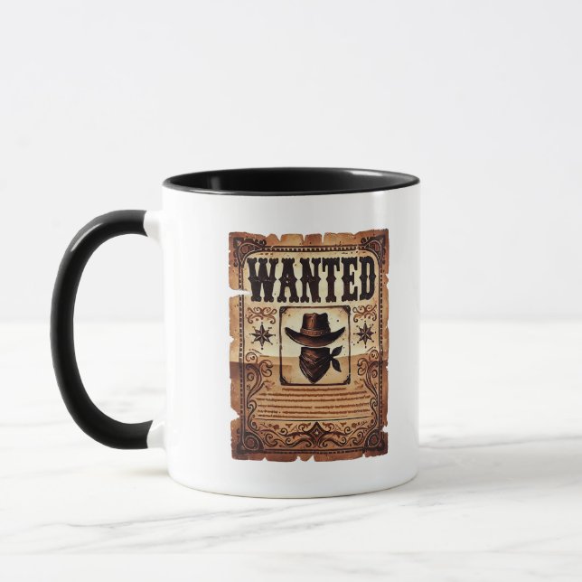 Mug Drôle recherché Western ajouter monogramme (Gauche)