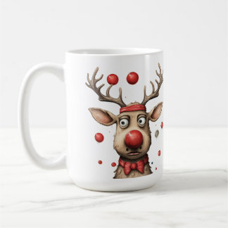 Mug Drôle Reindeer Noël Reindeer boules de Noël