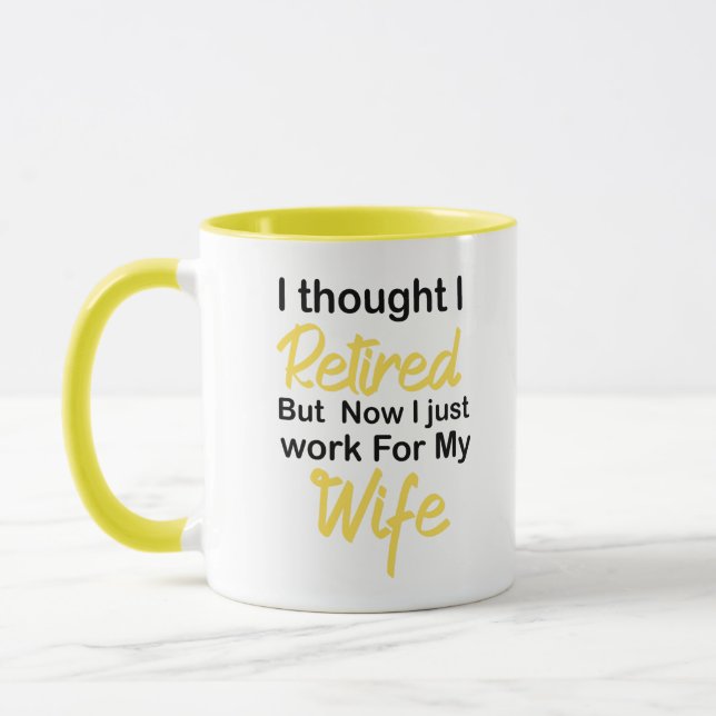 Mug Drôle retraite Retraite Humour mari femme, I (Gauche)