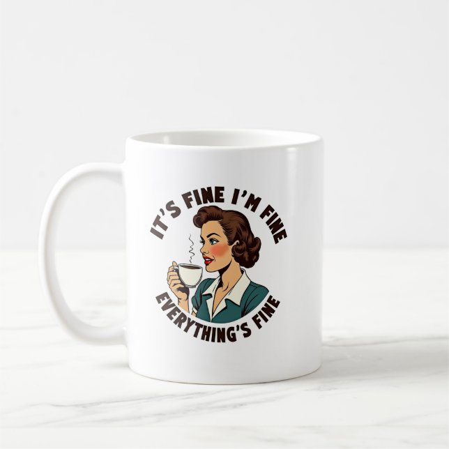 Mug Drôle Retro Café Chaos Tout est fin Tee (Gauche)