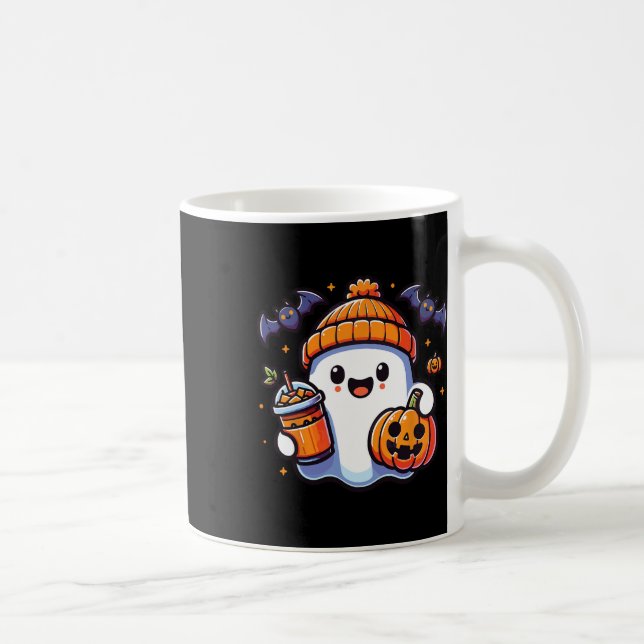 Mug Drôle Retro mignon Halloween Citrouille fantôme Ha (Droite)