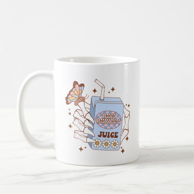Mug Drôle Retro Squelette main anti-Jus d'anxiété (Gauche)