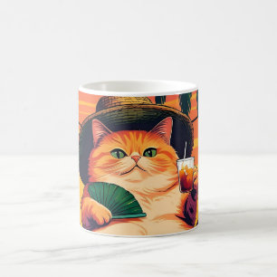 Mug Drôle Rétro Vacances de chats d'été