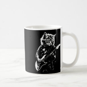 Mug Drôle Rock Chat Jouer Guitare Pour Hommes Musique