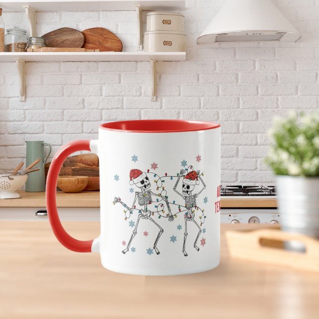 Mug Drôle Rocny Éffrayant Danser Squelette Noël (Créateur téléchargé)