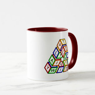 Mug Drôle Rouge Bleu Jaune Vert Jouet Blocs Art