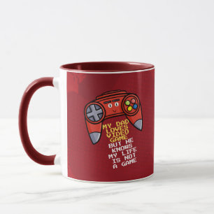 Mug Drôle Rouge Joystick Fête des pères Salutation