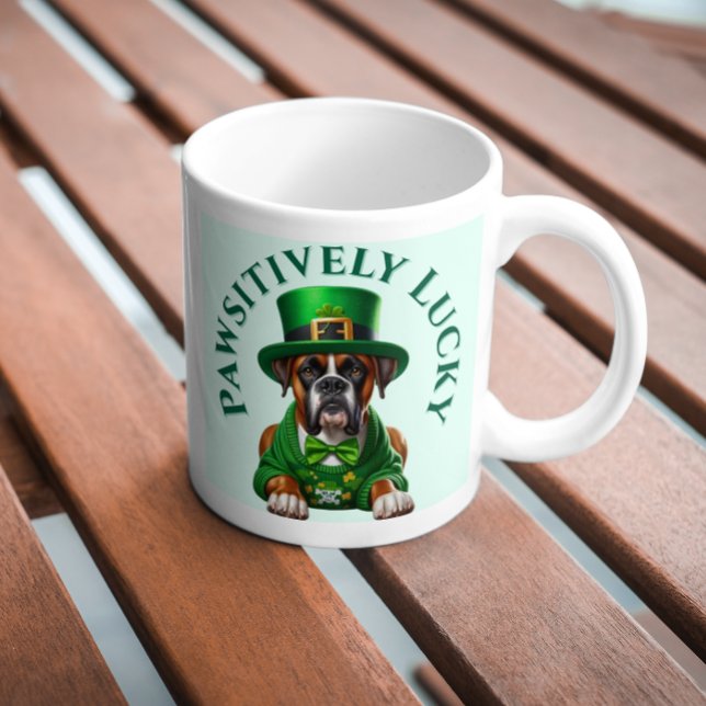 Mug Drôle Saint Patrick's Chien Pawsitivement Lucky (Créateur téléchargé)