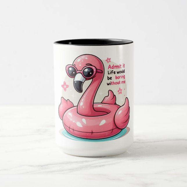 Mug Drôle/Sarcastique Animal dire/Flamant rose (Centre)