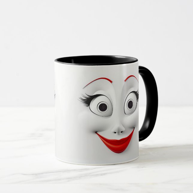 Mug Drôle Sarcastique Femme Enveloppée Visage (Devant droit)