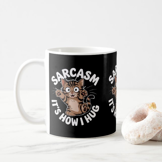 Mug Drôle Sarcastique Kitty Chats Propriétaires Chat M (Avec donut)