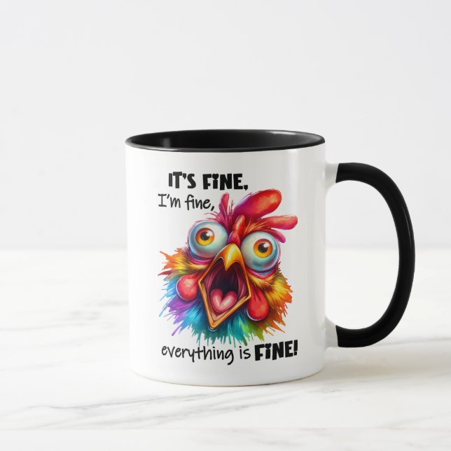 Mug Drôle/Sarcastique, paroles d'animaux/poulet/café (Droite)