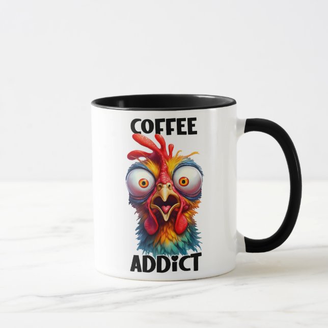Mug Drôle/Sarcastique, paroles d'animaux/poulet/café (Droite)