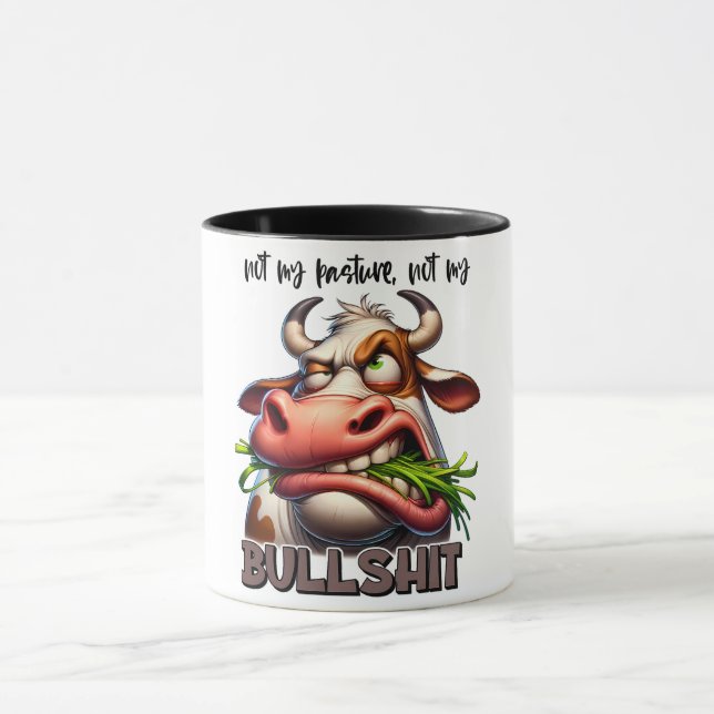Mug Drôle/Sarcastique Paroles d'animaux/vache (Centre)