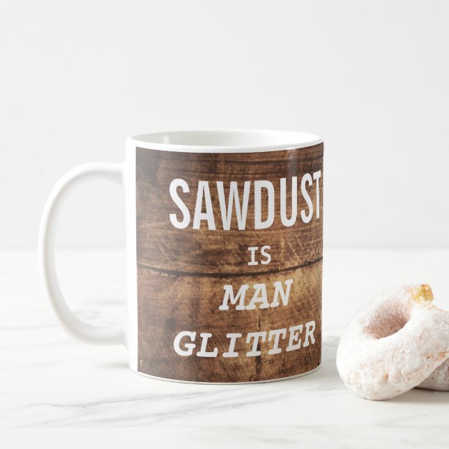 Mug Drôle SCIURE EST PAILLETTE D'HOMME Typographie (Avec donut)