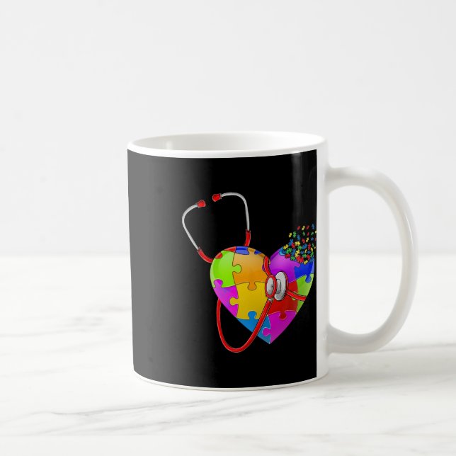 Mug Drôle Sensibilisation sur l'autisme Infirmière Aut (Droite)