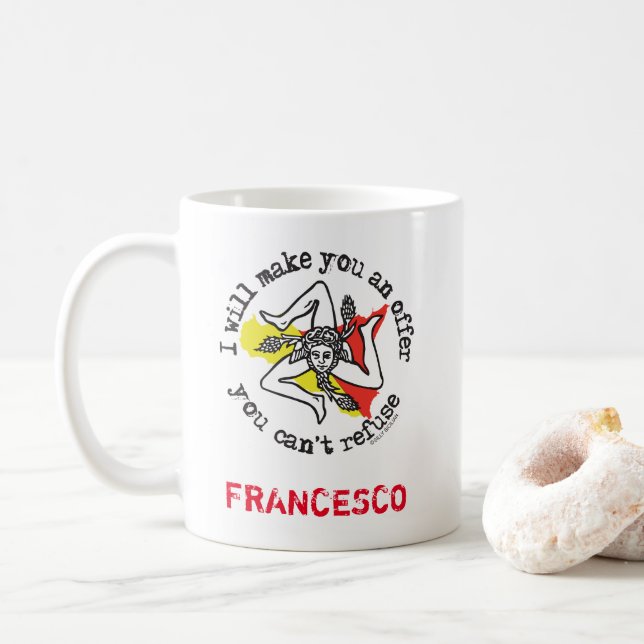 Mug Drôle Sicilien Parrain Italien Humour de la mafia (Avec donut)