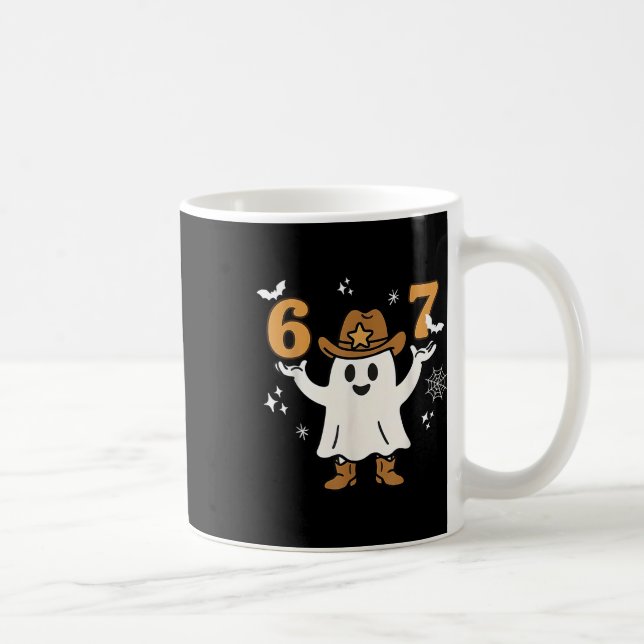 Mug Drôle Six Sept 6 7 Mème Cowboy Fantôme Halloween C (Droite)