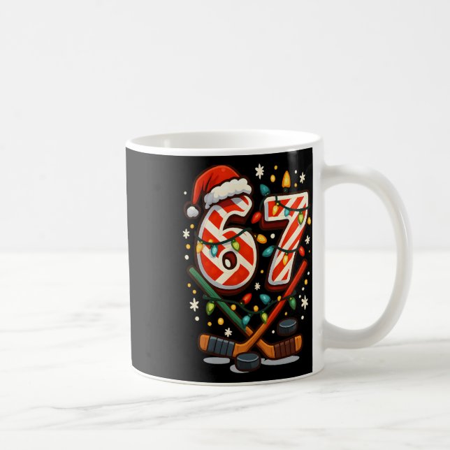 Mug Drôle Six Sept Noël Hockey sur glace  (Droite)
