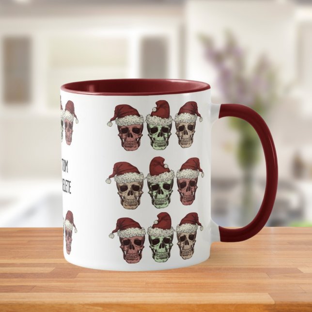 Mug Drôle Skeleton Éffrayant Vibes Head Christmas Red (Créateur téléchargé)